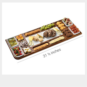 Planche à fromage en bois d'acacia avec compartiments pour servir et déguster - Product Image 5