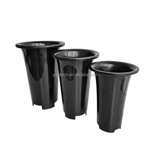 A buon mercato Cymbidium Flower Nursery fioriere Net Bottom Big Round Black Plastic Orchid Plant Pots fornitori