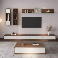 Meuble TV extensible en bois simple et table basse, ensembles de meubles modernes pour salon, directement de l'usine