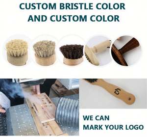 Pour la brosse ronde de pot de lavage en bambou de bulle avec des cheveux de sisal blanc écologique - Product Image 6