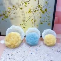 Grands moules en silicone 3D pour fleurs de pivoine et d'hibiscus, 3 tailles, pour bougies, gypse, bricolage