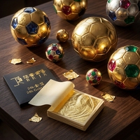 Feuille d'or véritable 24 carats pour bricolage, statues de football, trophées sportifs, dorure artisanale, ornements de football, décorations souvenirs