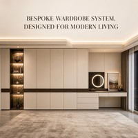 Système de dressing mural intelligent moderne en bois sur mesure, armoire italienne pour chambre à coucher