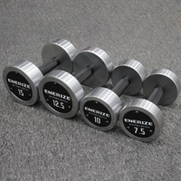 Haltère en acier personnalisé entièrement en métal 2.5kg-80kg Rotation haltère poids libres