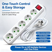 Multiprise EU 5 prises avec interrupteur principal, rallonge Schuko, barre d'alimentation standard européenne pour maison et bureau OEM ODM