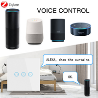 UBARO Zigbee Contrôleur intelligent de rideau mural, interrupteur à distance pour ouvrir, pause, fermer, compatible Tuya Smart Life, Alexa, Google Assistant