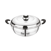 Casserole de cuisine moderne en ivoire Neelkanth exclusive avec couvercle en acier inoxydable, construction métallique durable pour cuisinières à gaz et à induction