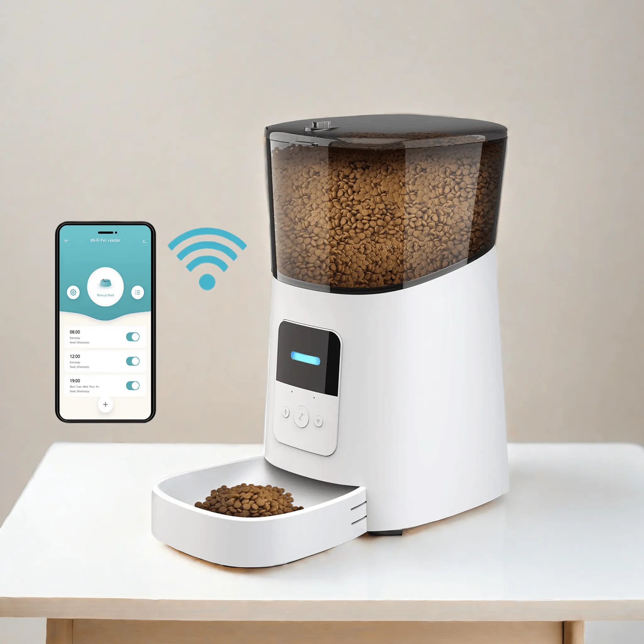 KUMA TUYA Smart automatico Pet Feeder per cani e gatti Wifi Pet Feeder con la macchina fotografica