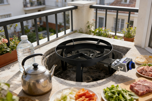 Réchaud à gaz portable 21A pour extérieur, brûleur unique en fonte, base haute, compatible GPL, prêt pour le voyage, résistant à la corrosion, facile à transporter - Product Image 4