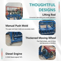 Petite machine mobile de fabrication de briques diesel 4-45, machine à fabriquer des blocs creux en béton à partir de cendres volantes et de déchets de construction