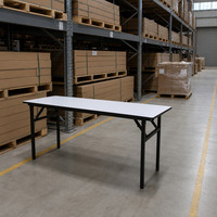Table de conférence pliable rectangulaire, table de réunion pliable avec structure métallique pour bureau, salle de formation, séminaire