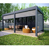 Pergola bioclimatique imperméable, gazebo motorisé à lames automatiques, pergola extérieure en aluminium