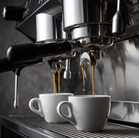 Máquina de Espresso Semiautomática Comercial de Doble Caldera y 2 Grupos, 9 Bares de Presión, Equipo para Cafetería, Restaurante y Panadería
