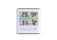 Thermomètre numérique LCD, hygromètre d'intérieur, moniteur de température et d'humidité, horloge de table