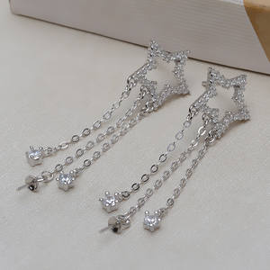 Ensemble d'accessoires DIY en argent 925 fait main, plumes, boucles d'oreilles en cristal brossé, pendentif, support creux en perle, 1262 - Product Image 5