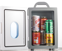 10L Mini Réfrigérateur Refroidisseur De Lait De Refroidissement et Chauffage Réfrigérateur Portable avec Fenêtre Transparente pour Boissons Bière