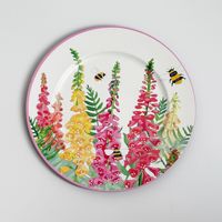Assiette de présentation ronde en plastique blanc de 13 pouces, motif floral vintage, pour décoration de table de mariage et de fête