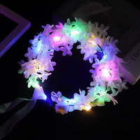 Hete Aanbieding Lichtgevende LED Bloemenkrans Mauve Hoofdband Garland voor Kerstmis Nieuwjaar Festival Party Prom Bruiloft Concert Decoratie
