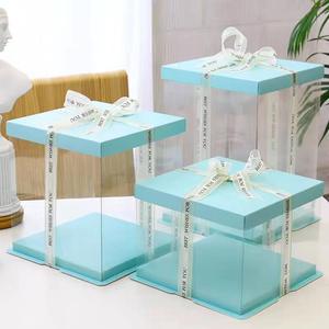 Caja de pastel transparente cuadrada de 4/6/8/10/12/14 pulgadas de marca personalizada, embalaje de cumpleaños elevado con grabado y laminación mate - Product Image 4