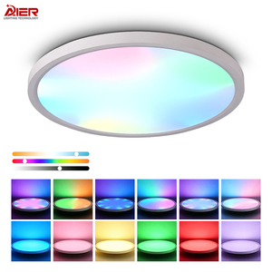 Plafonniers LED intelligents ultra-minces pour intérieur, RGB 3000K-6500K réglables, 28W/38W/48W, montage en surface pour salle à manger, salon - Product Image 1