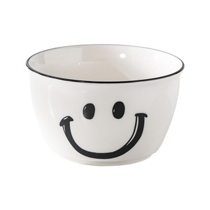 2025 Simple Design Eco-Friendly Ceramic Tableware Nordic Cartoon Pattern Plate <b>Soup</b> Salad Bowls <b>Spoons</b> 2-Person Dinner Set - Product Image 6