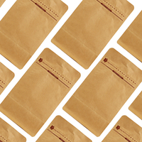 Sac d'emballage pour café en papier kraft personnalisé avec fond plat en aluminium, fermeture éclair et valve