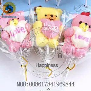 Halal Marshmallow Brands Lollipops Candy Love Bear marshmallow lollipops