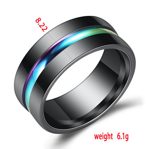 Bague de guerrier noire 8MM en acier inoxydable géométrique pour homme, bague de mode entrelacée de couleur noire, bijou cadeau - Product Image 5