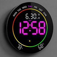 Jam Dinding Digital Besar 10 inci dengan Remote Control, Alarm, LED Besar, DST, Temperatur untuk Dekorasi Rumah Ruang Tamu