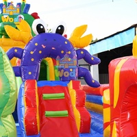 WODI Castillo Inflable Comercial de PVC de Grado Comercial de 0.55 mm, Inflable Comercial para Niños y Adultos, Grado de Alquiler