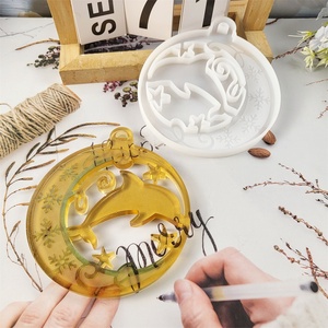 Moule de coulée en résine fait main X0278 DIY Ins Style Silicone dauphin tenture murale ornement décoratif outils de gâteau - Product Image 1