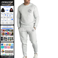 JL0105E Ensemble de sweat-shirt à col rond en coton éponge française personnalisé de gros Survêtement de jogging pour hommes avec impression bouffante