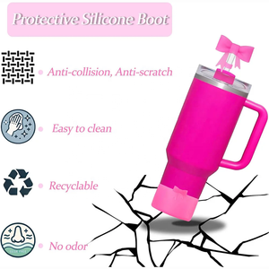 Nueva Funda de Silicona para Tazas, Antideslizante y Aislante del Calor, con Diseño de Lazo de <span class=keywords><strong>Mariposa</strong></span>, 7.5CM/12-40oz, Base Universal para Tazas - Product Image 4