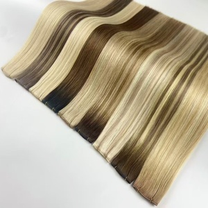 ผมแท้รัสเซีย Ruili แบบ Double Drawn หนึ่งชิ้นต่อหนึ่งหัว น้ำหนัก 50 กรัม เกรด 12A Remy  แบบใหม่ถักด้วยมือ  เนื้อผมนุ่มสลวยตรงแบบ Silky Straight สำหรับต่อผม - Product Image 2