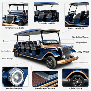 Voiture électrique vintage convertible 5 rangées 14 places, idéale pour les réceptions de vacances, l'<span class=keywords><strong>immobilier</strong></span> et le tourisme panoramique - Product Image 5