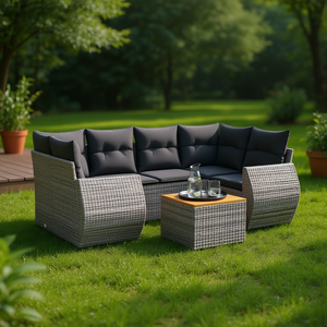 Ensemble de canapés de jardin en rotin 4 places, résistant aux intempéries, mobilier d'extérieur au design contemporain - Product Image 2