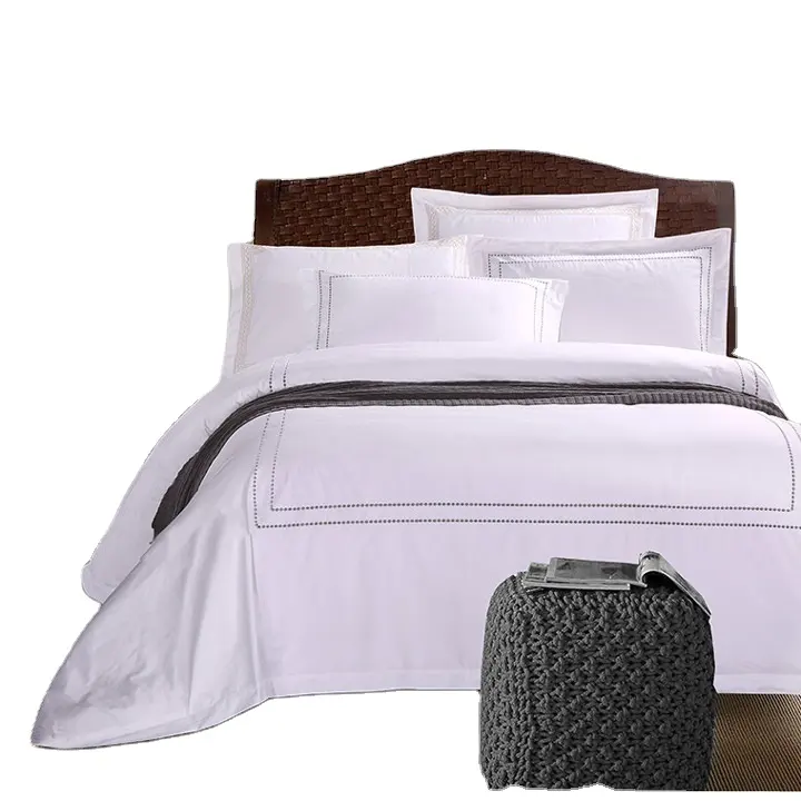 100% cotone hotel a 5 stelle ricamo 60 S biancheria da letto set foglio, copripiumino