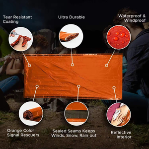 Abri de survie d'urgence pour 2 personnes, tente de survie pour le camping et la randonnée - Product Image 3
