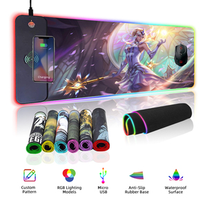 2-in-1 Wireless RGB LED Gaming <strong>Mouse</strong> Pad Cartoon Design Waterproof Surface 15W Wireless Phone Charger Scratch Proof Customizable - Product Image 6