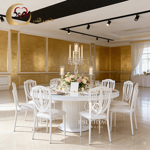 ชุดโต๊ะอาหารและเก้าอี้สแตนเลสสตีลทันสมัยสไตล์ดูไบ สำหรับใช้ในบ้าน อพาร์ทเมนต์ โรงแรม และกลางแจ้ง สำหรับงานจัดเลี้ยง สามารถปรับแต่งได้ - Product Image 5