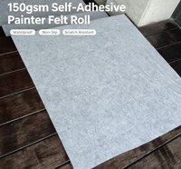 Tapis de peinture antidérapant enduit de film PE gris, protecteur de sol en polyester imperméable, adapté à la rénovation et à la peinture