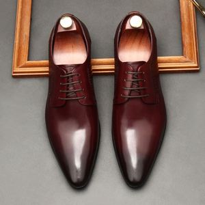 Zapatos Formales Casuales de Oficina para Hombre, Estilo Británico Retro Clásico, con Punta, Suela de Goma, Parte Superior de Cuero Genuino, Antideslizantes, para Otoño - Product Image 4