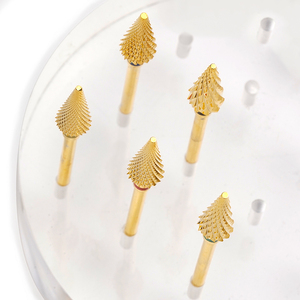 Đầu mài móng hình nón 6.0mm, hình cây, mạ vàng, bán chạy, mũi khoan móng ổn định, làm từ cacbua - Product Image 3