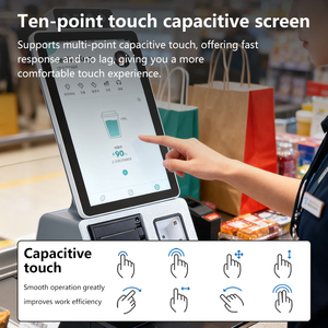 Caja registradora POS de doble pantalla de 15.6 pulgadas económica con báscula y pantalla táctil capacitiva - Product Image 3