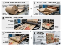 Kraft Paper Valve Cement Bag Heat Seal Standard Kraft Paper Roll for Paper Bag Raw Material Flexo Printing Recyclable 20kg 25kg