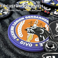 Patch en PVC souple 3D rond personnalisé, gaufré, avec fixation auto-agrippante ou thermocollante pour chapeau, sac, vêtement