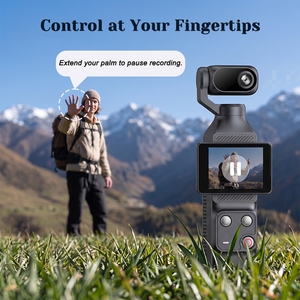 Caméra d'action 4K/1080P avec suivi automatique du visage, contrôle gestuel, écran tactile, caméra de vlog portable pour les sports de plein air et les aventures - Product Image 3