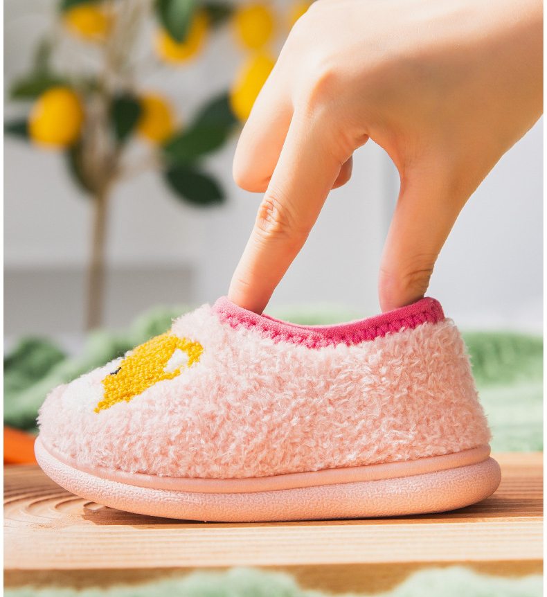 Indoor House Shoes Non-slip Little Girls Boys Cotton Shoes Winter Slippers for Children