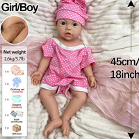 Poupée Reborn en Silicone de 18 pouces avec Visage Expressif et Yeux Ouverts, Adorable Compagnon, Poupées Reborn en Silicone pour Cadeau Thérapeutique