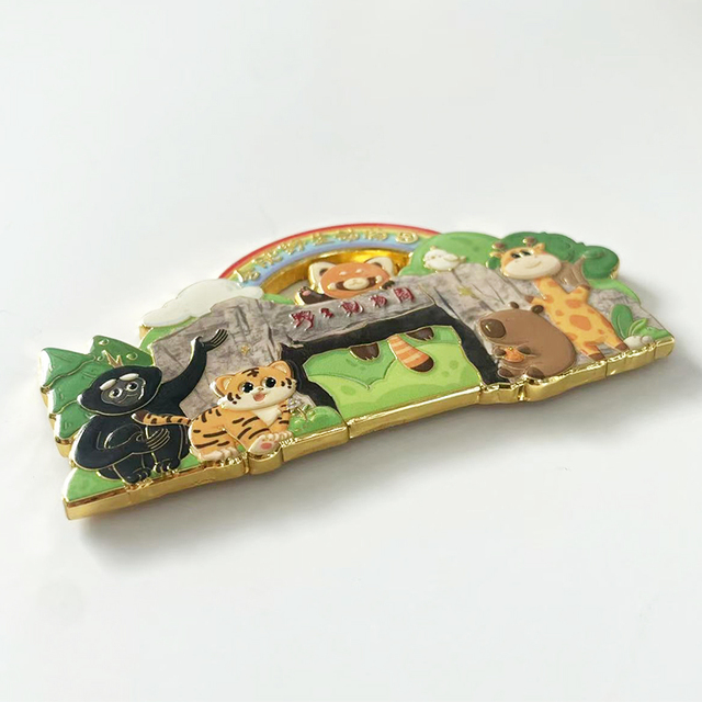 Creative Painting Animal Zoo Magnetic Badge Souvenir Refrigerator Magnet Custom